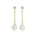 9ct gold pearl drop earrings