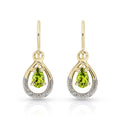 9ct peridot & diamond drop earrings