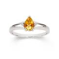 9ct white gold citrine & diamond ring