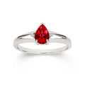 9ct white gold created ruby & diamond ring