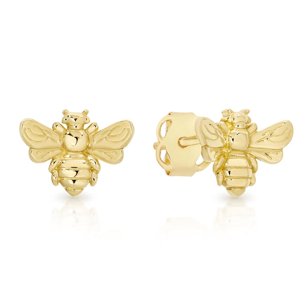 9ct gold bee studs