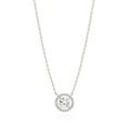 9ct white gold round halo necklet