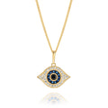 9ct sapphire & cubic zirconia evil eye pendant
