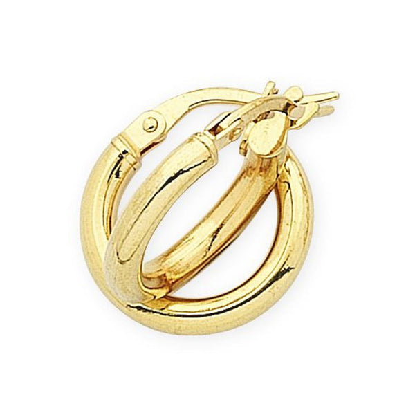 9Ct Gold Silver Filled Hoop Earrings