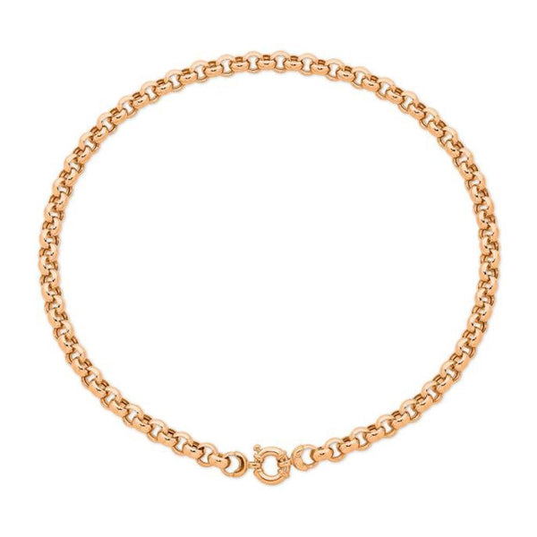 9Ct Rose Gold Silver Filled 45Cm Necklet With 9Ct Gold Bolt Ring