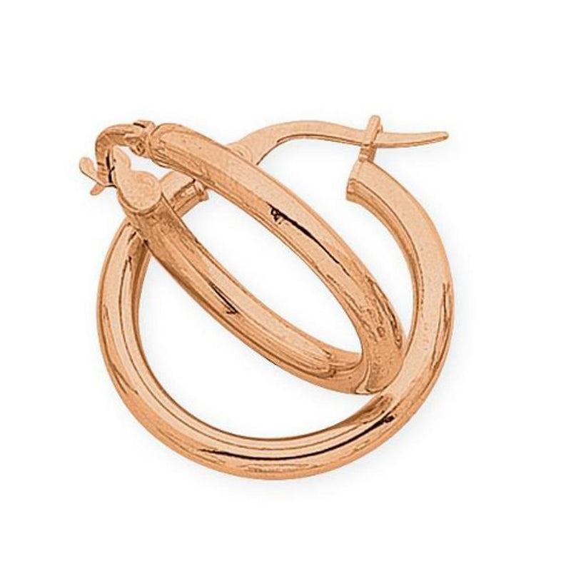 9Ct Rose Gold Silver Filled Hoop Earrings