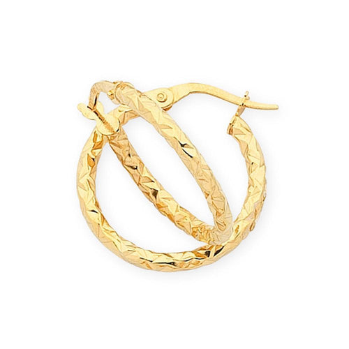 9Ct Gold Silver Filled Hoop Earrings