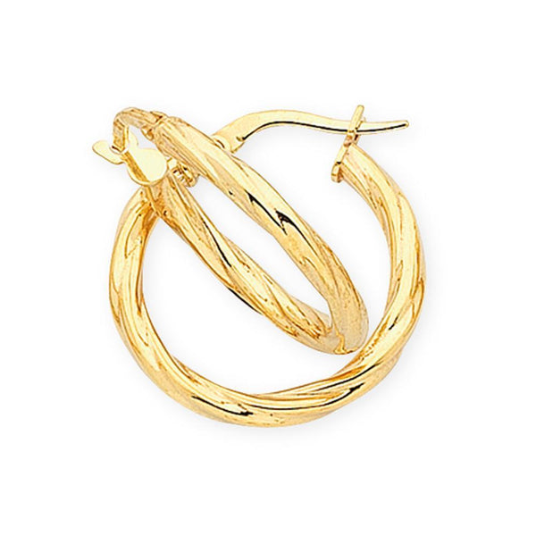 9Ct Gold Silver Filled Hoop Earrings