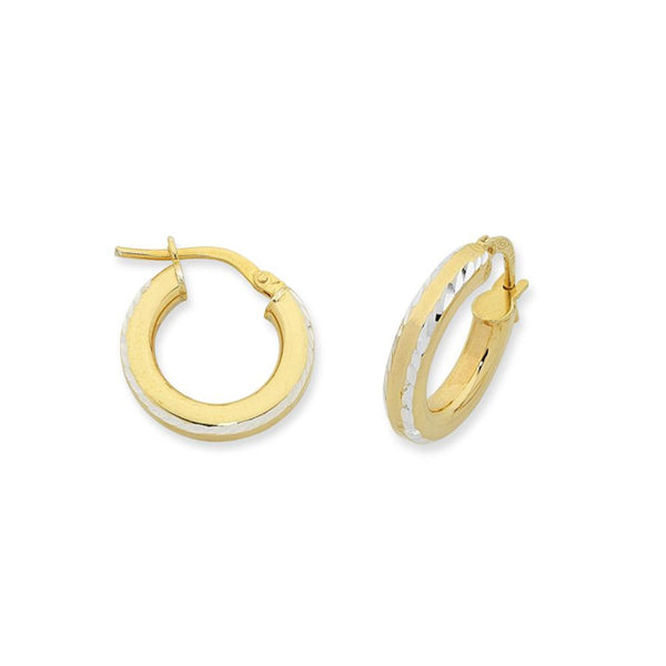 9Ct Gold Silver Filled Hoop Earrings