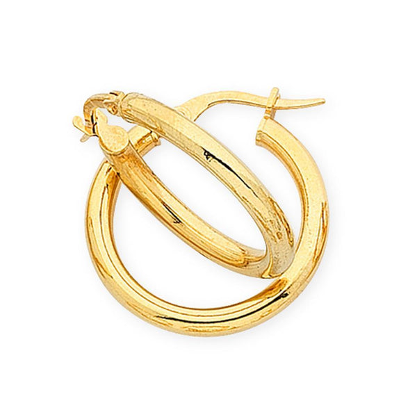 9Ct Gold Silver Filled Hoop Earrings