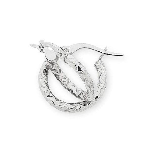 9Ct White Gold Silver Filled Hoop Earrings