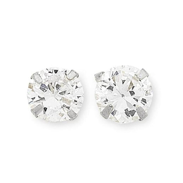 9Ct White Gold Cubic Zirconia Set Studs