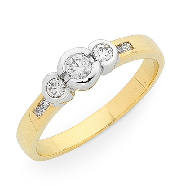 9Ct Gold 0.25Ct Diamond Trilogy Ring