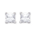 Sterling Silver Cubic Zirconia Princess Cut Studs