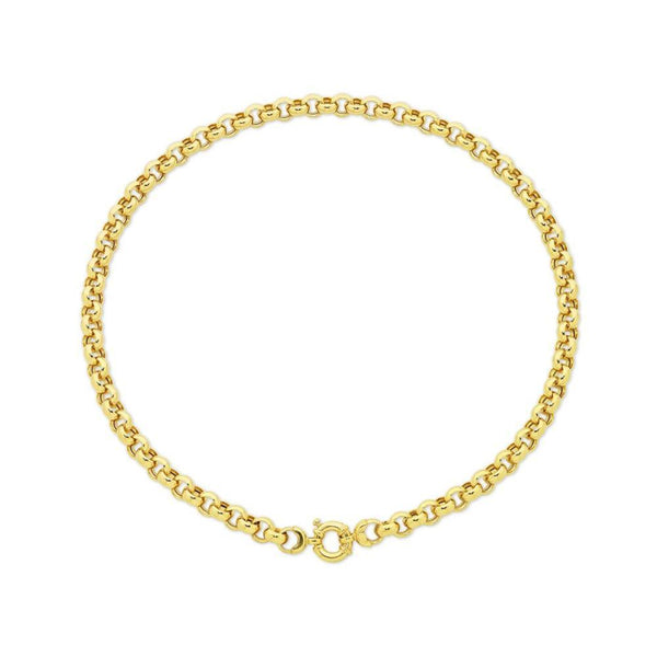 9Ct Gold Silver Filled 45 Cm Necklet With 9Ct Gold Bolt Ring