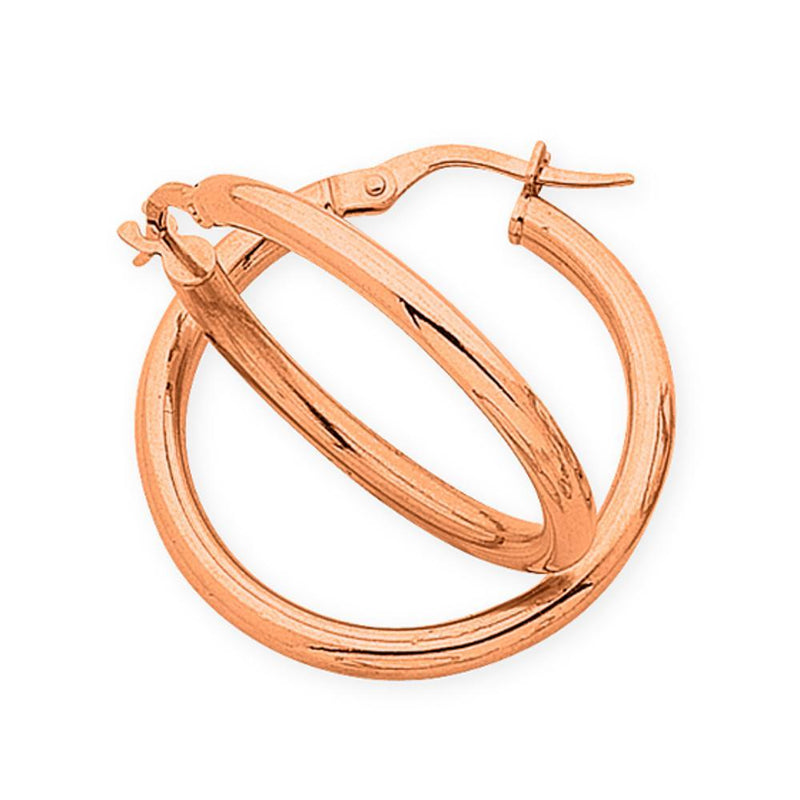 9Ct Rose Gold Silver Filled Hoop Earrings