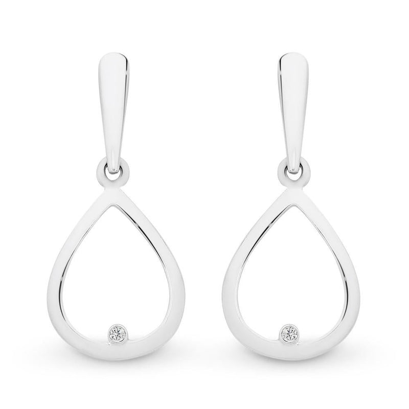 Sterling Silver Diamond Earrings