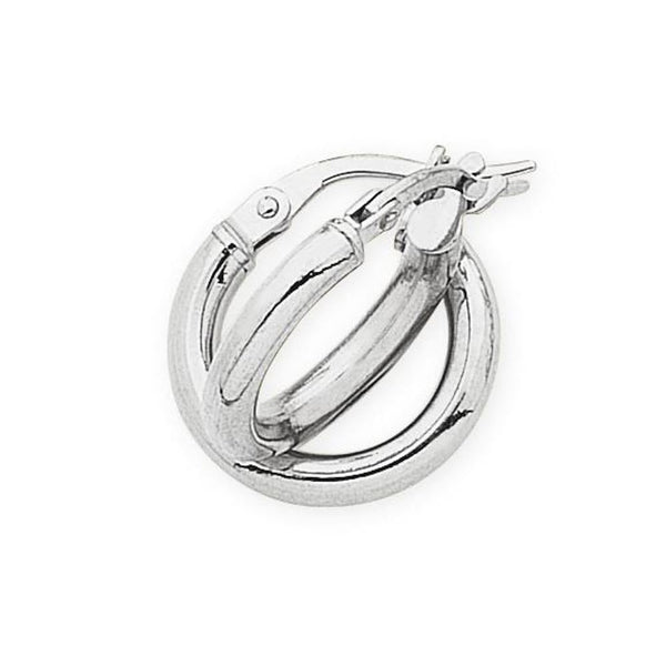 9Ct White Gold Silver Filled Hoop Earrings