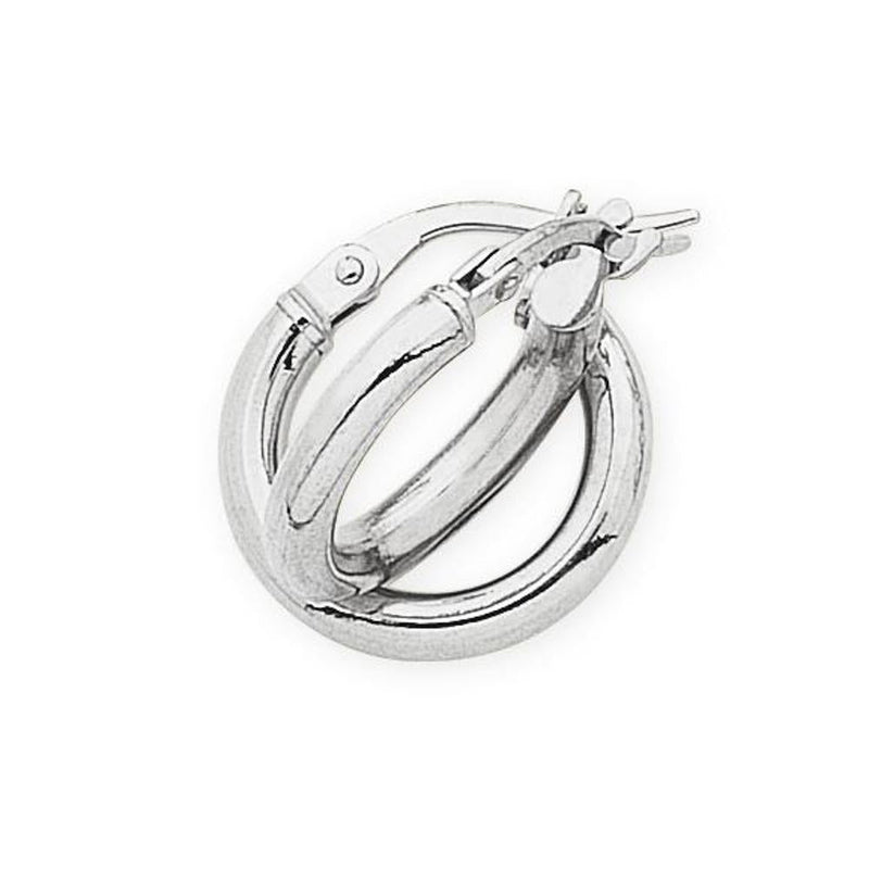 9Ct White Gold Silver Filled Hoop Earrings