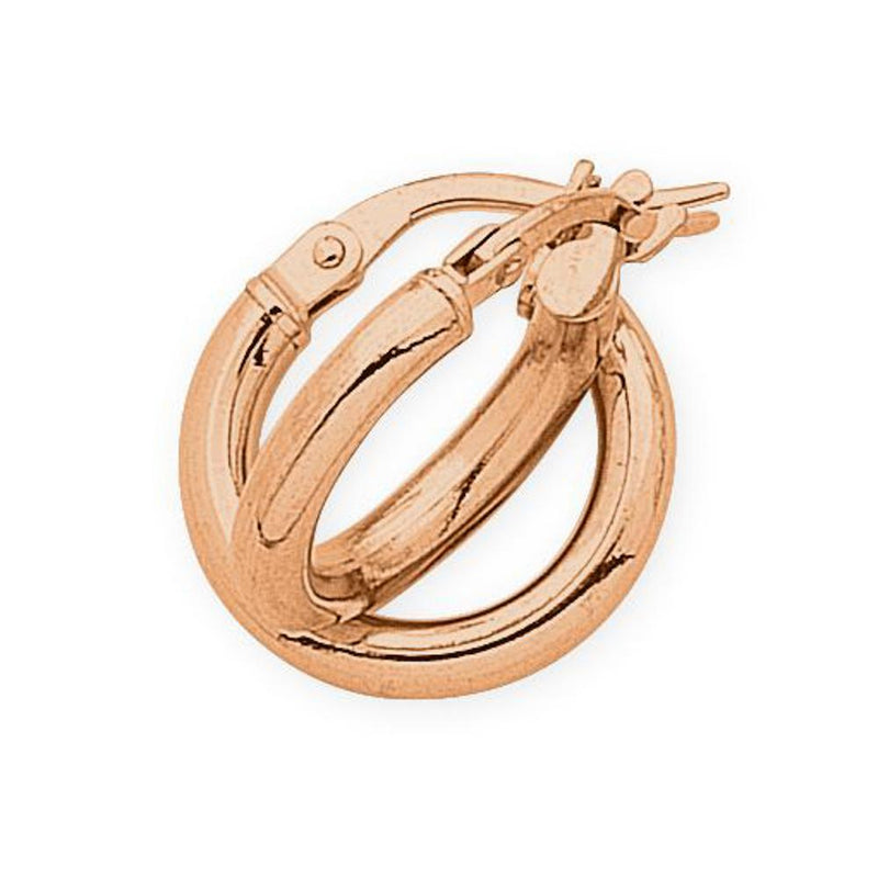 9Ct Rose Gold Silver Filled Hoop Earrings