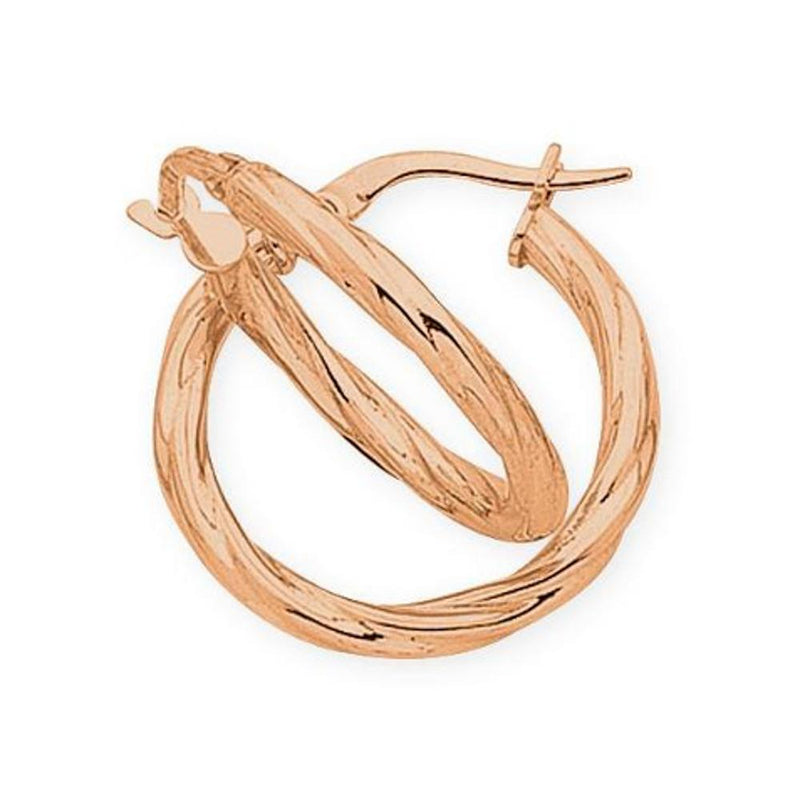 9Ct Rose Gold Silver Filled Hoop Earrings