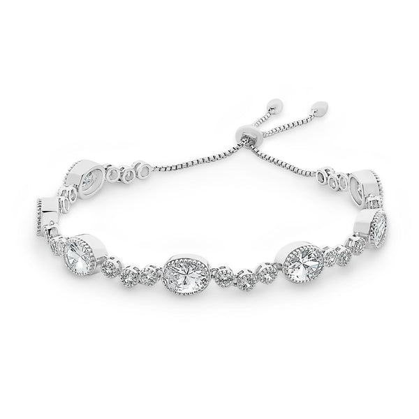 Sterling Silver Cubic Zirconia Friendship Bracelet