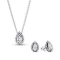 Pear Cut Necklace   Earring Set B802230