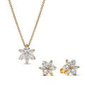 Herbarium 14K Gold Plated Necklace   Earring Set B802231