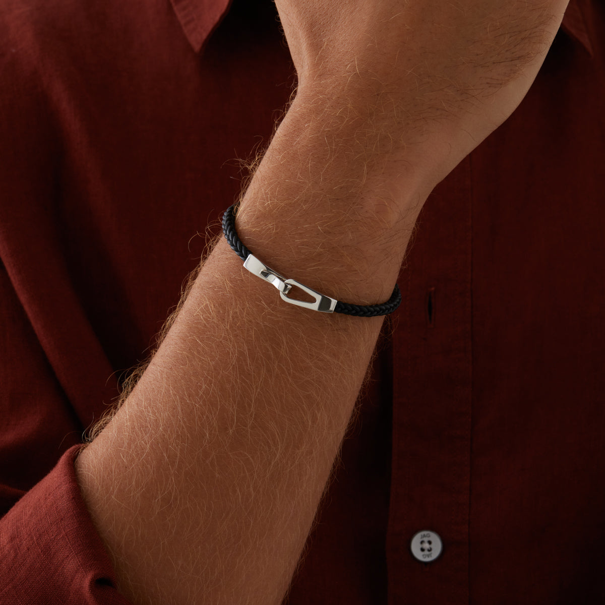 NAJO Helix Mens Black Bracelet (21cm) B9000