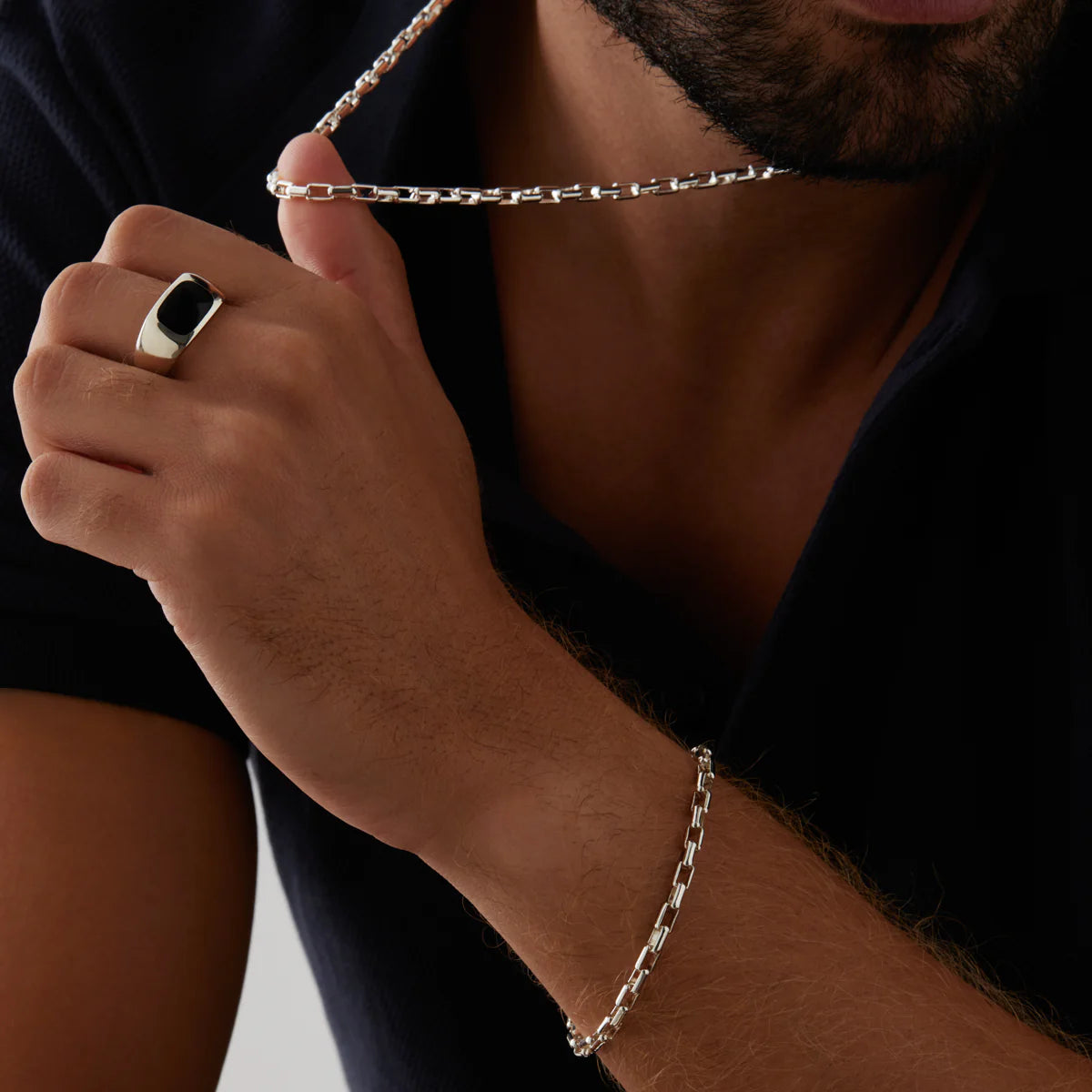 Veneto Men’s Silver Chain Bracelet B9009