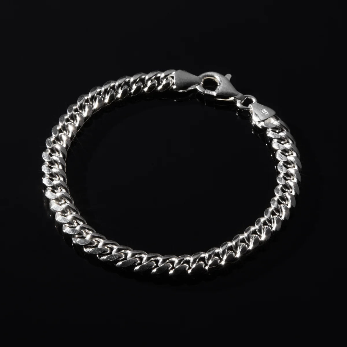 Cuban Men's Silver Chain Bracelet B9010