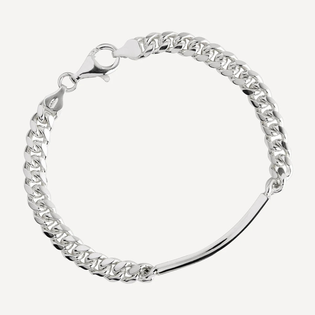NAJO Cuban Men’s Silver ID Chain Bracelet B9011