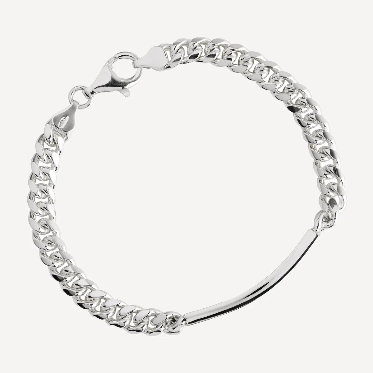 NAJO Cuban Men’s Silver ID Chain Bracelet B9011