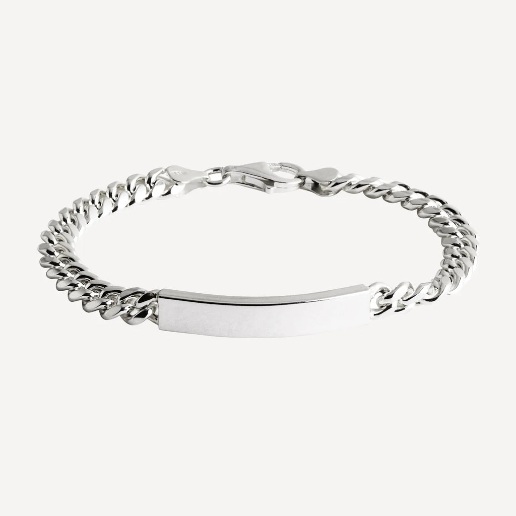 NAJO Cuban Men’s Silver ID Chain Bracelet B9011