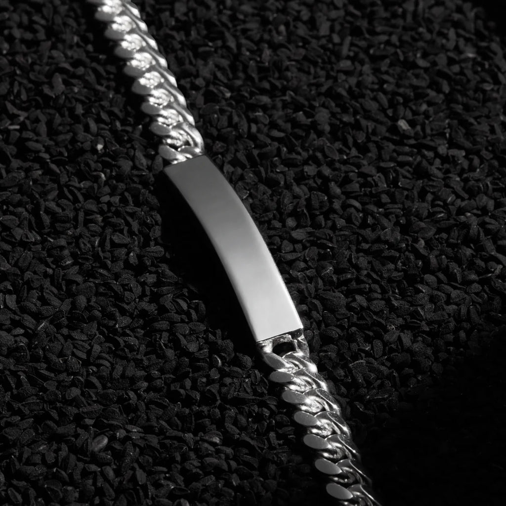 NAJO Cuban Men’s Silver ID Chain Bracelet B9011