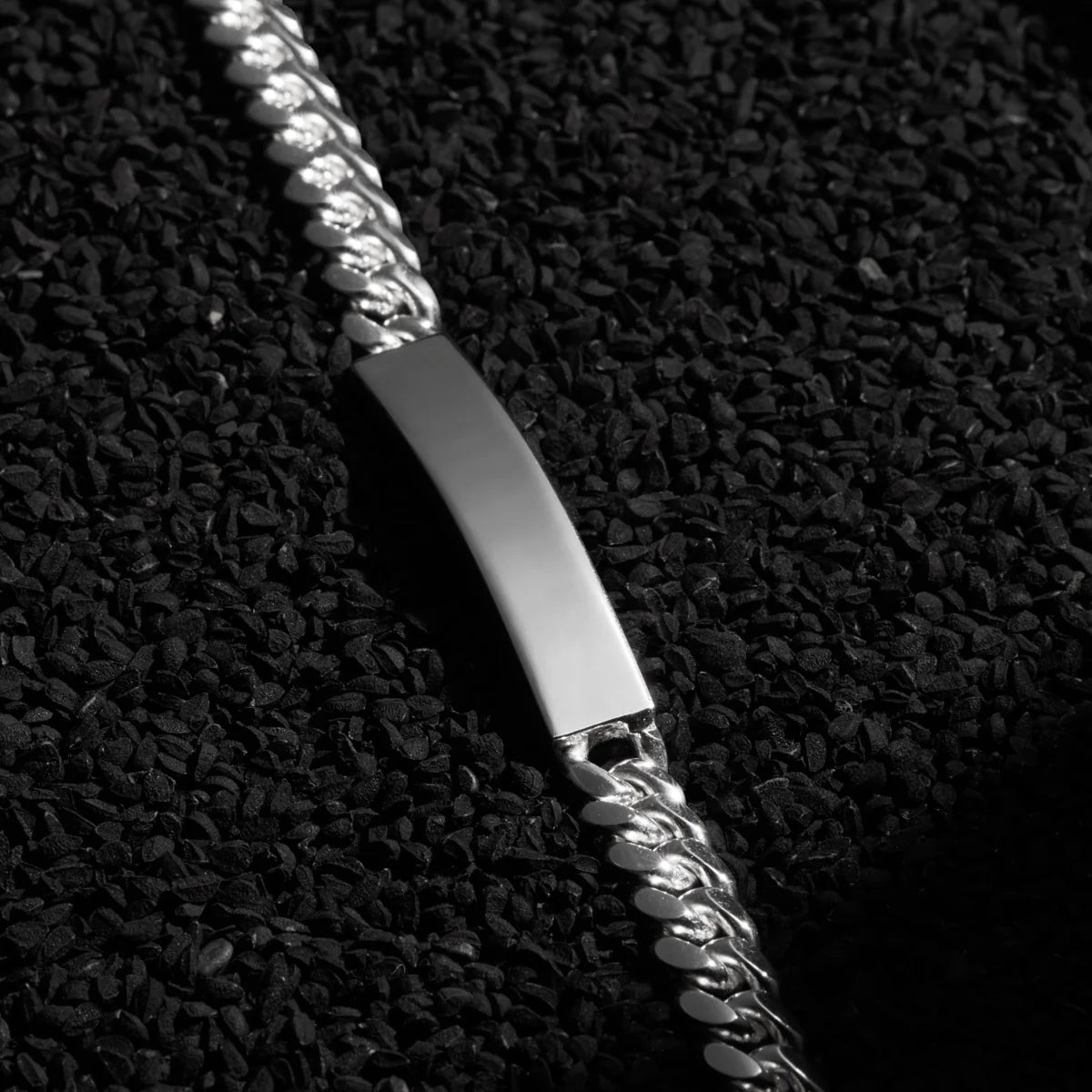 NAJO Cuban Men’s Silver ID Chain Bracelet B9011