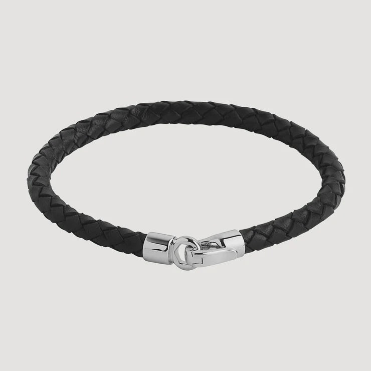 The Mariner Men’s Plaited Leather and Steel Bracelet B9016-21