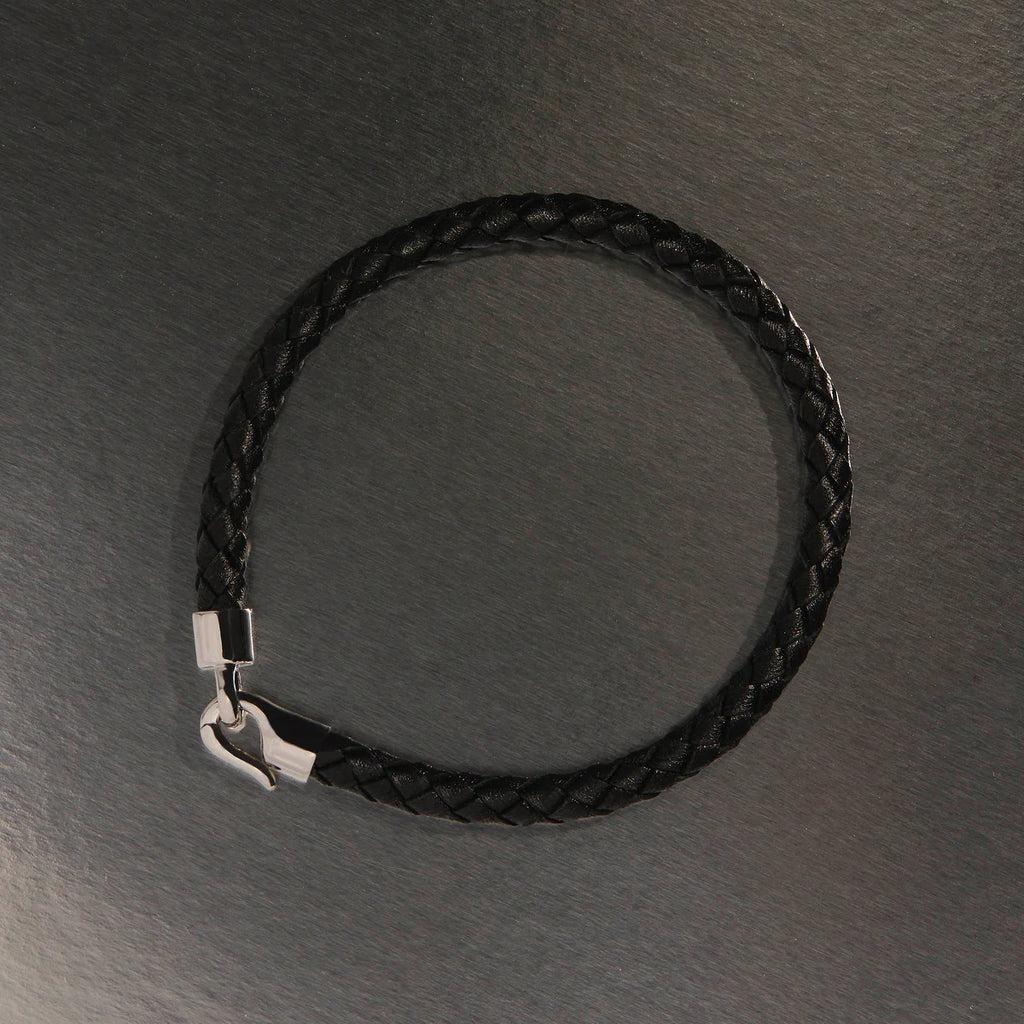 The Mariner Men’s Plaited Leather and Steel Bracelet B9016-21