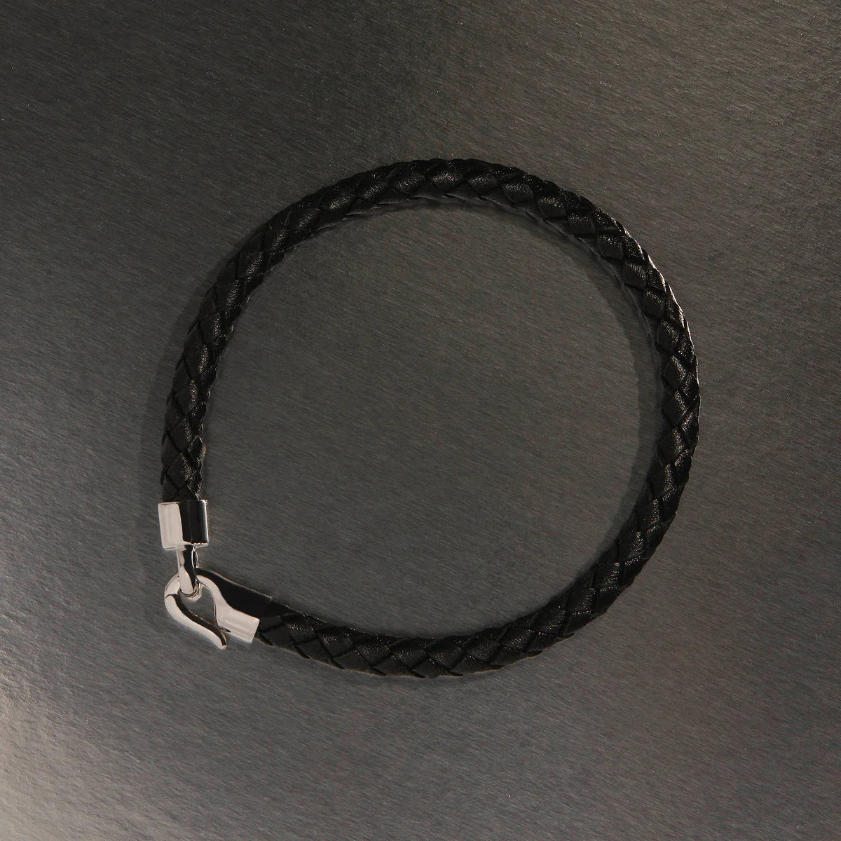 The Mariner Men’s Plaited Leather and Steel Bracelet B9016-21