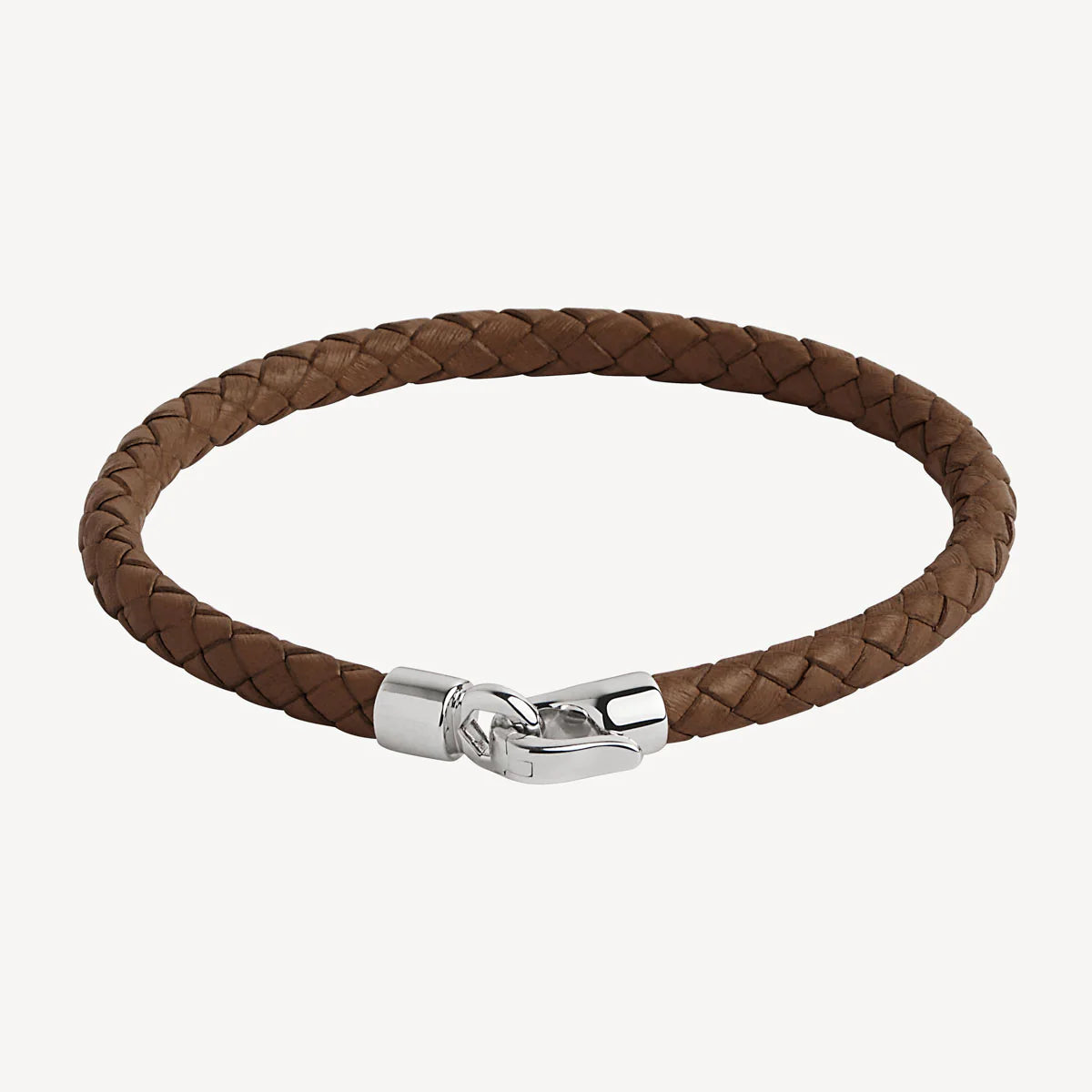 The Mariner Men’s Plaited Tan Leather and Steel Bracelet B9017-21