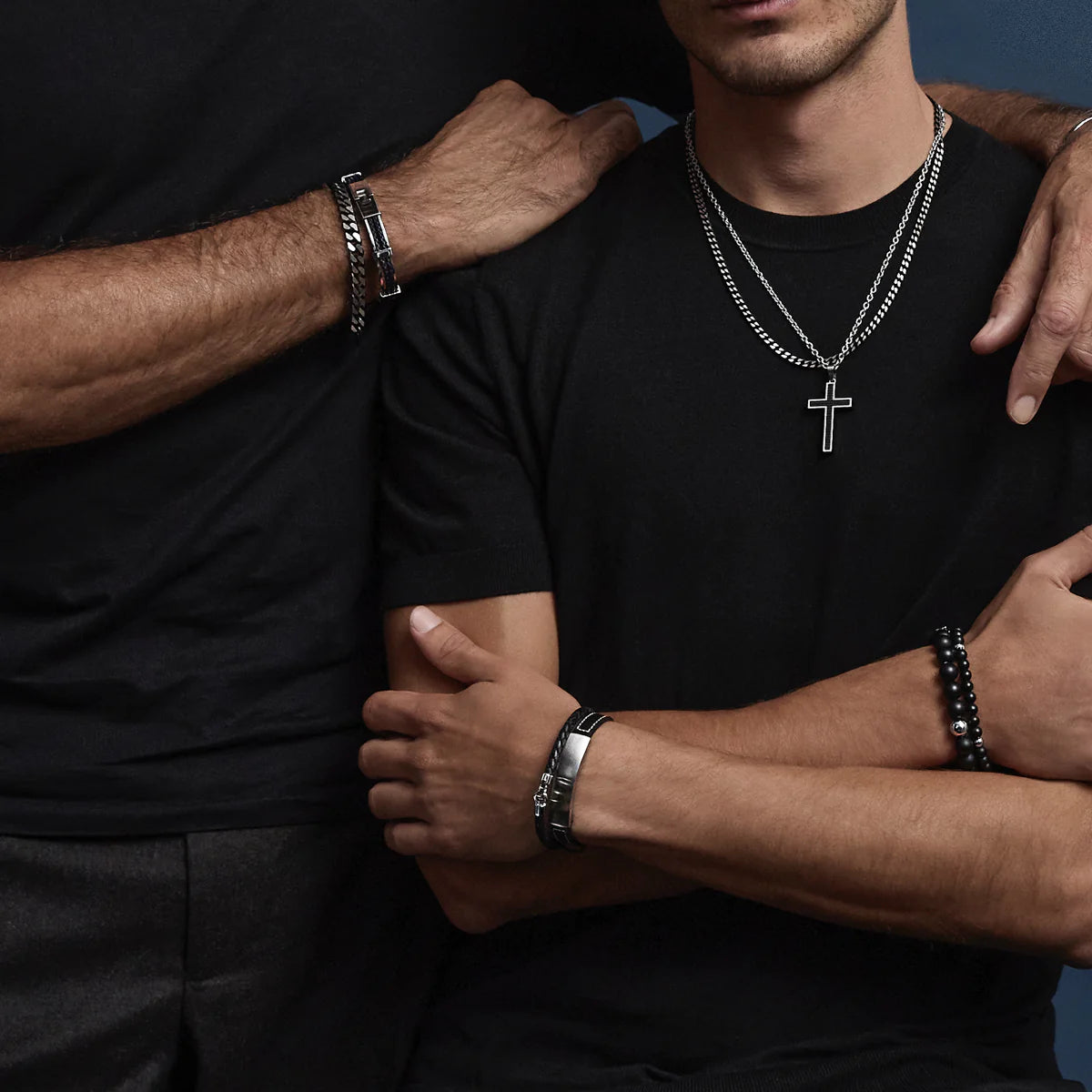 The Mariner Men’s Plaited Leather and Steel Bracelet B9016-21