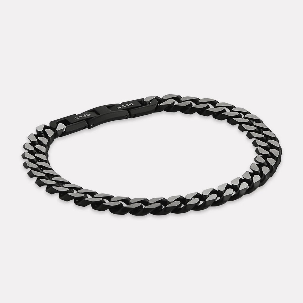 Nero Men’s Steel Curb Chain Bracelet (Bold) B9034