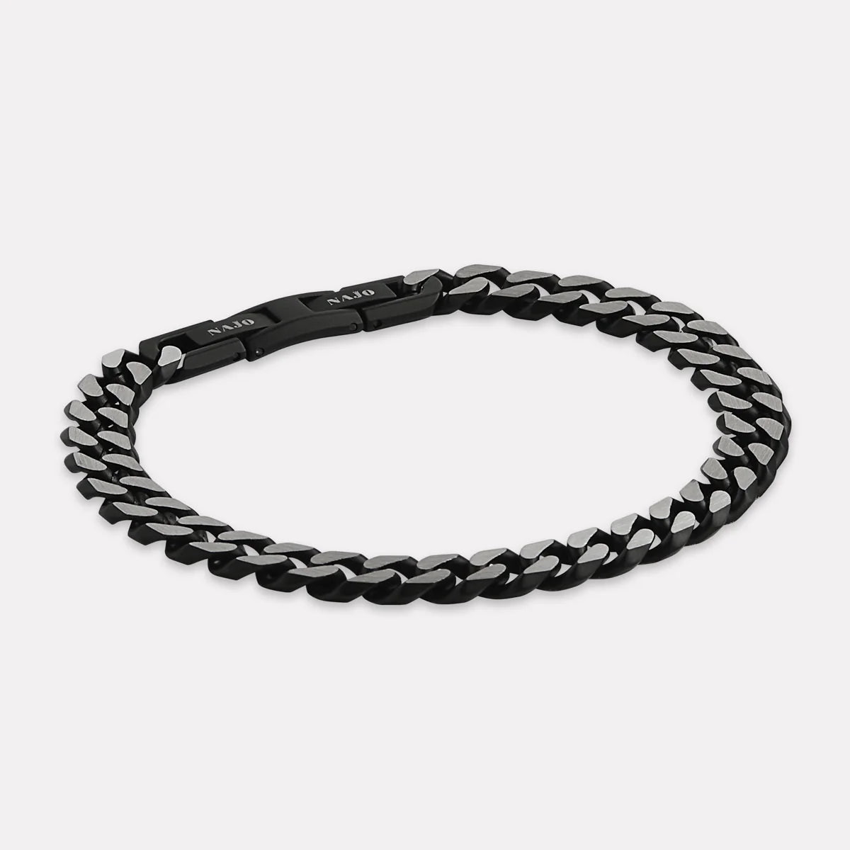 Nero Men’s Steel Curb Chain Bracelet (Bold) B9034
