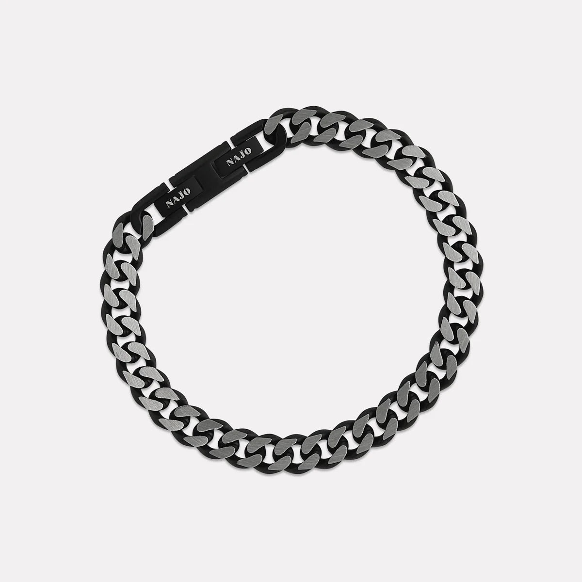 Nero Men’s Steel Curb Chain Bracelet (Bold) B9034