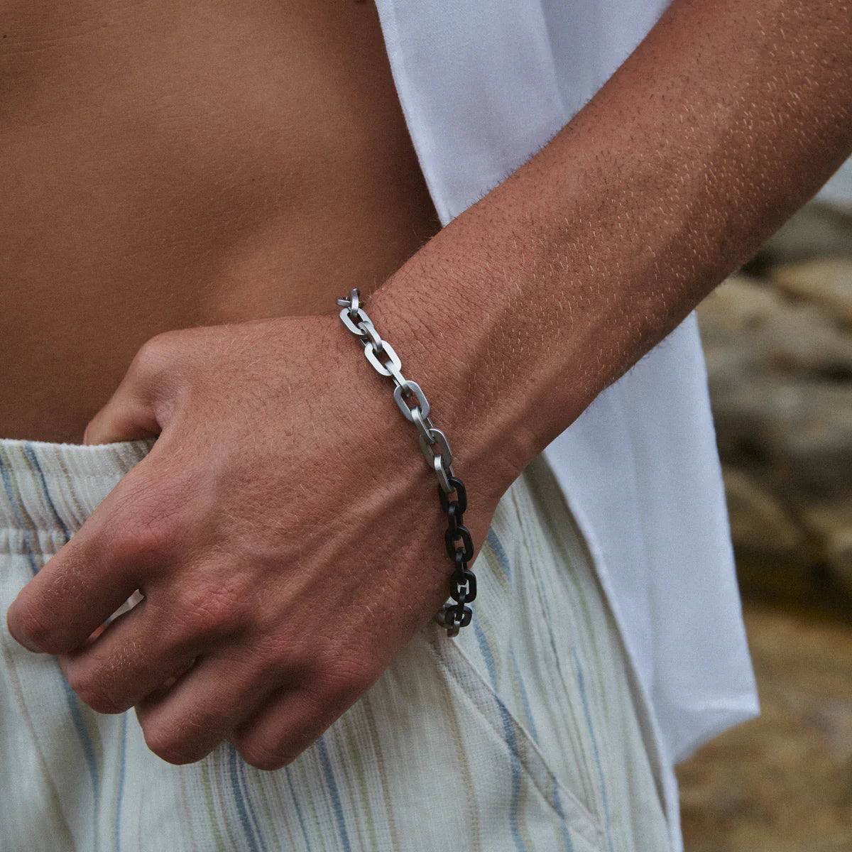 Echo Men's 2-Tone Steel Bracelet (21cm) B9045