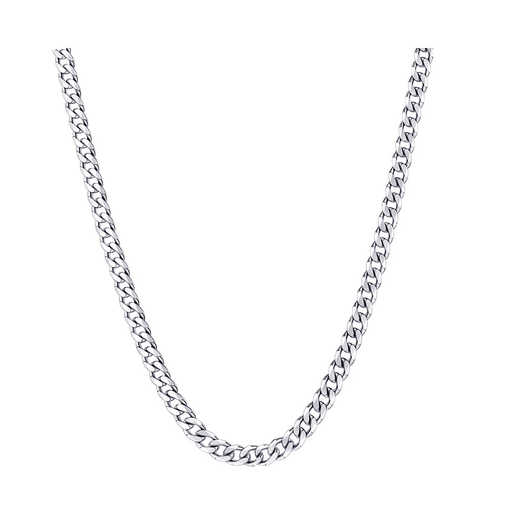 S/S Bevelled Curb Diamond Cut Chain BCD120 50 cm
