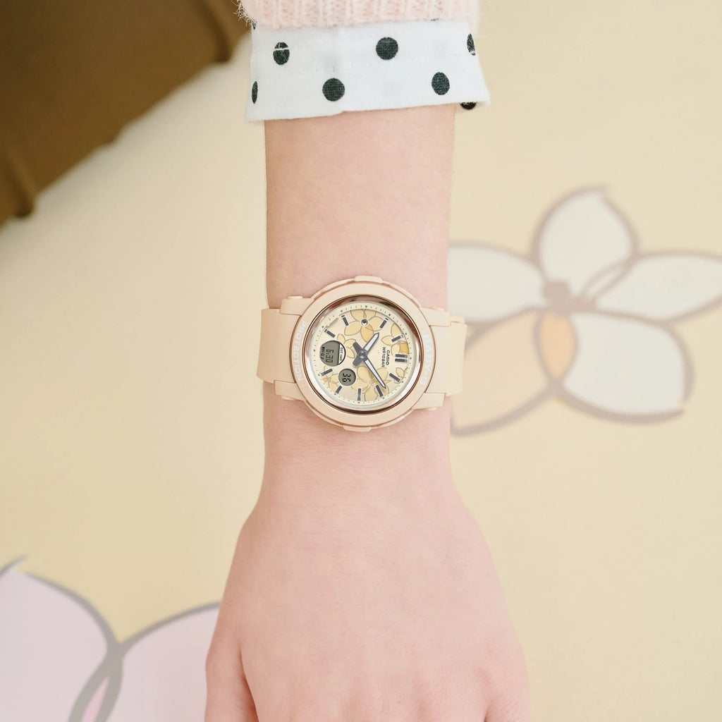 Baby G Duo Floral Dial, Pink Resin Band BGA-290FL-4A