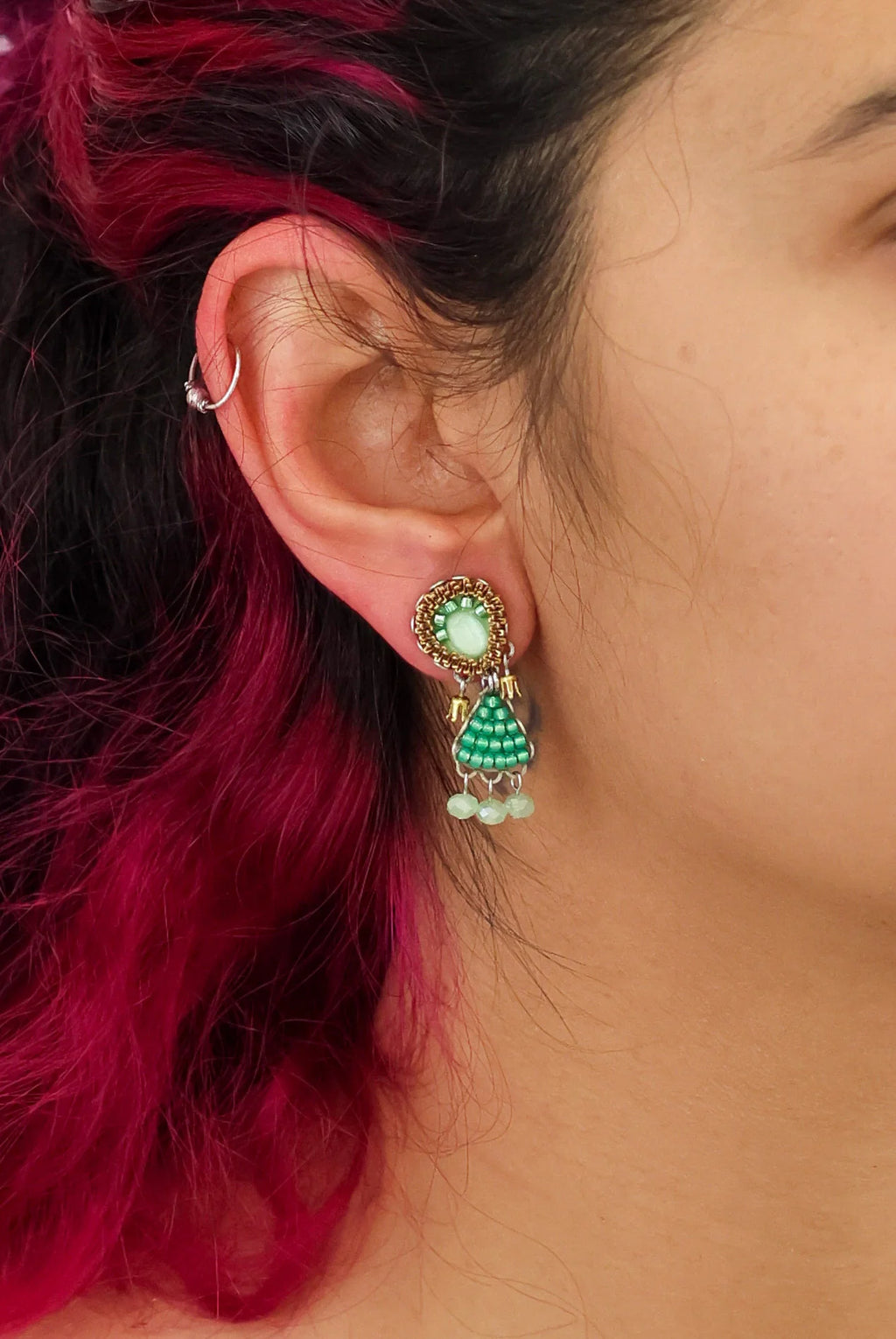 Seagrass Set, Beadwork Earrings, Ruppia C2355