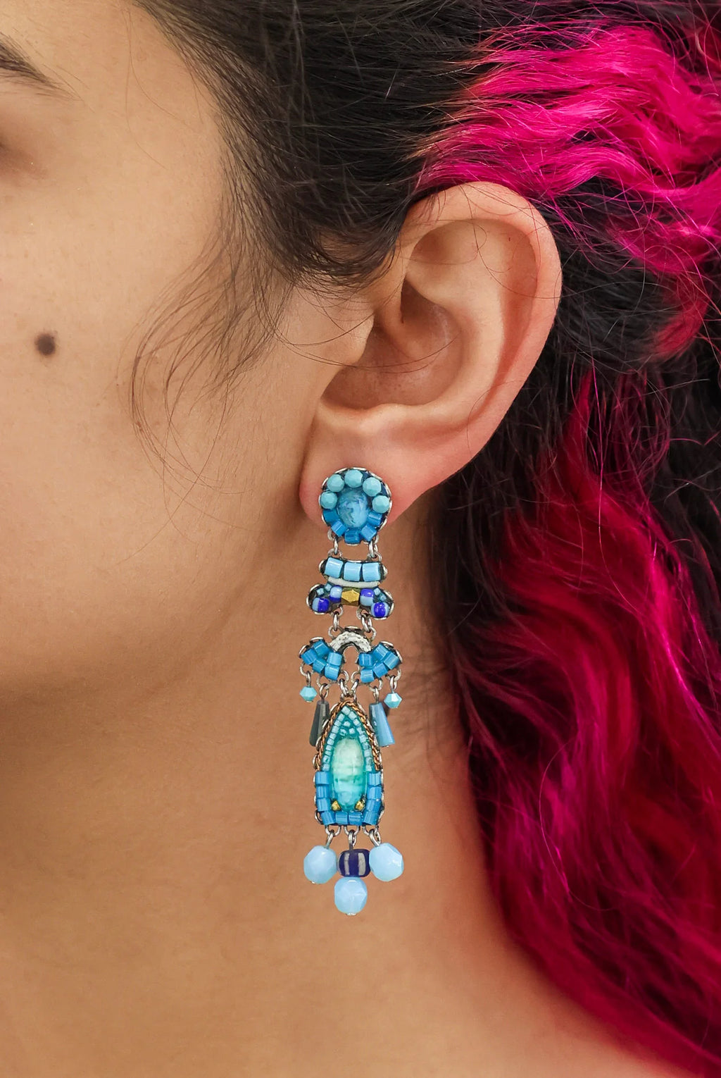 Blue Bayou Set, Long Blue Earrings, Capri C2378