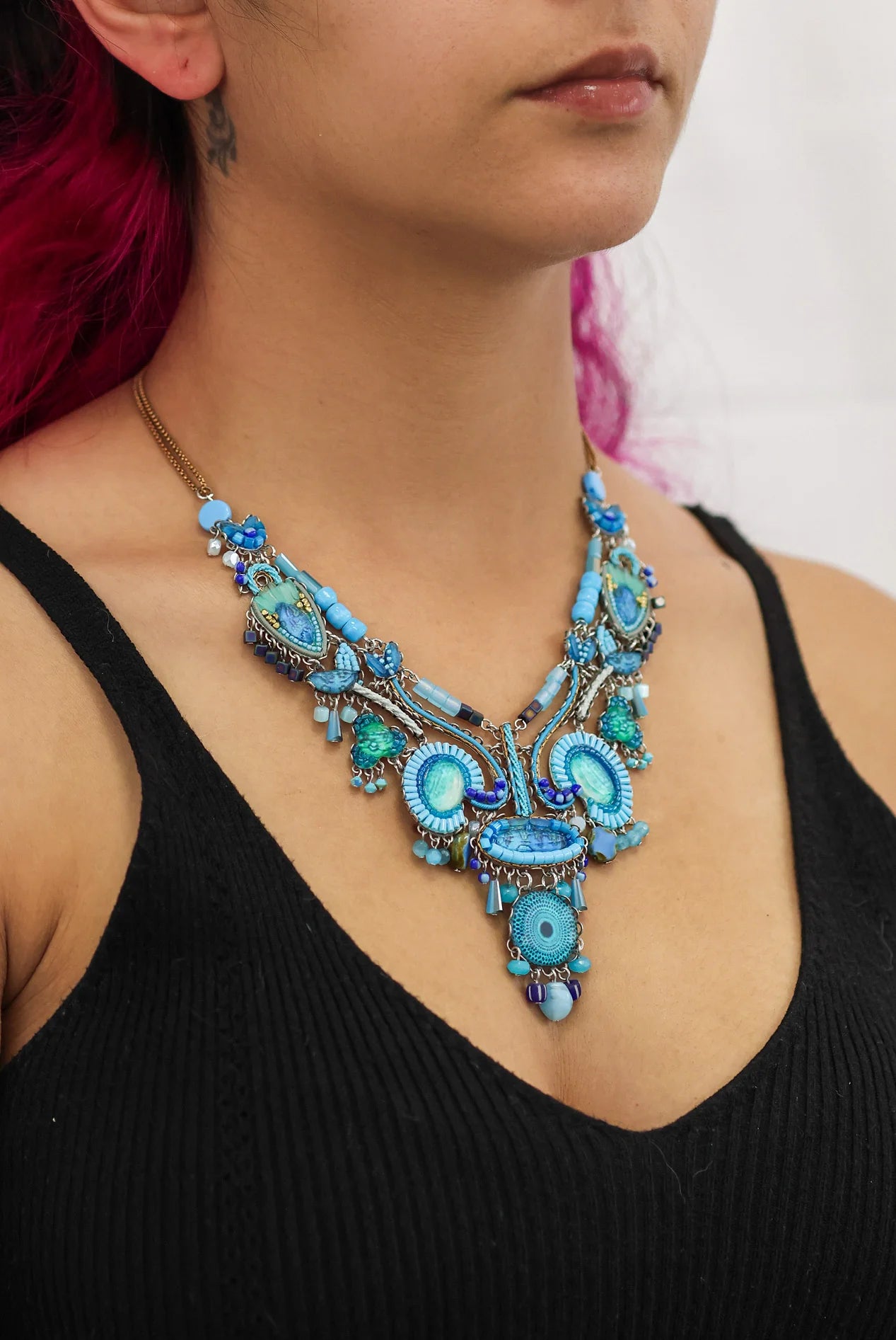 Blue Bayou Set, Bold Necklace, Sapphire C3626